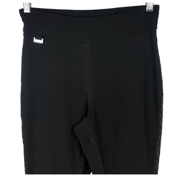 Kate Park Womens Size Small Black Elastic Waist Pull On Dress Pants Raw Hem/Seam - Picture 4 of 12